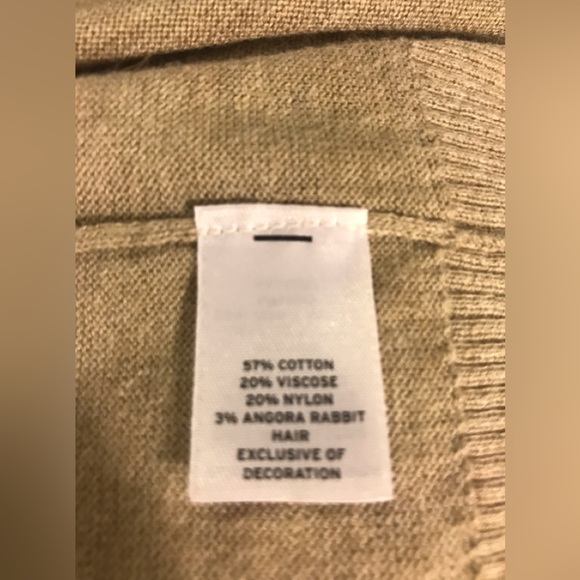 HALOGEN CAMEL BROWN CARDIGAN/ BUTTON DOWN SWEATER. GOLD SEQUINS AND BEADS!  M - Picture 5 of 5